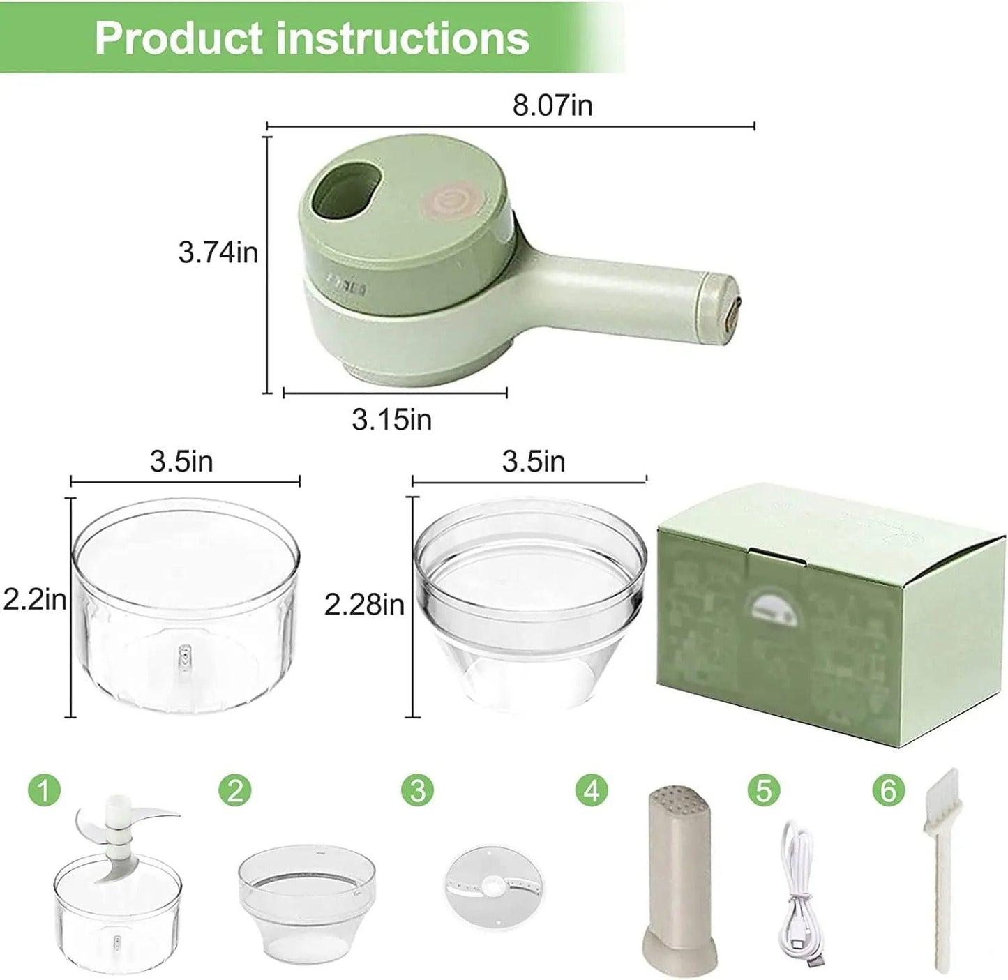 4-in-1 Portable Electric Vegetable Cutter ARDS