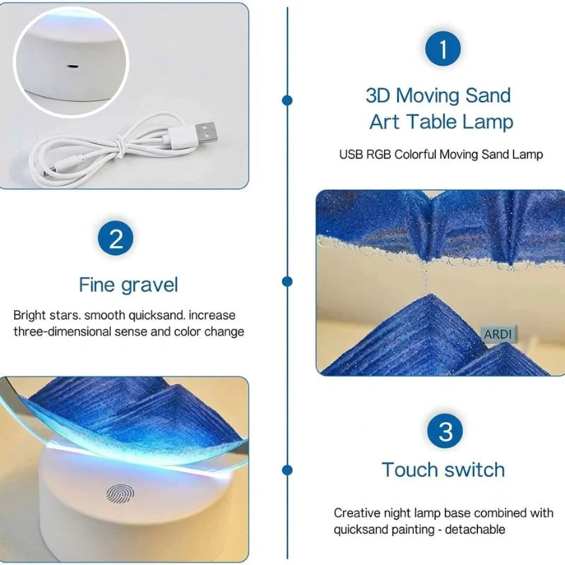 3D Moving Sand Art LED Lamp YMDS