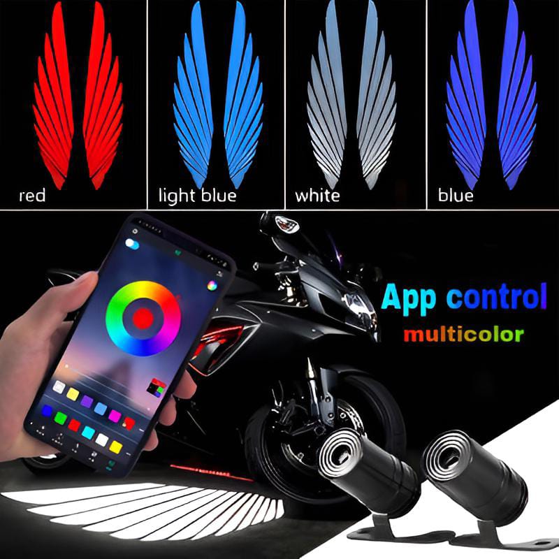 Bluetooth Control Angel Wing Light – Multicolor LED for Bikes &amp; Cars HHC