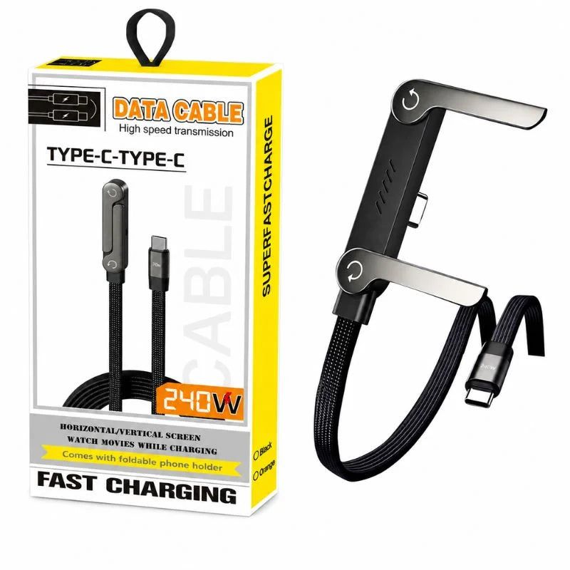USB-C Fast Charging Cable with Foldable Phone Stand YMDS