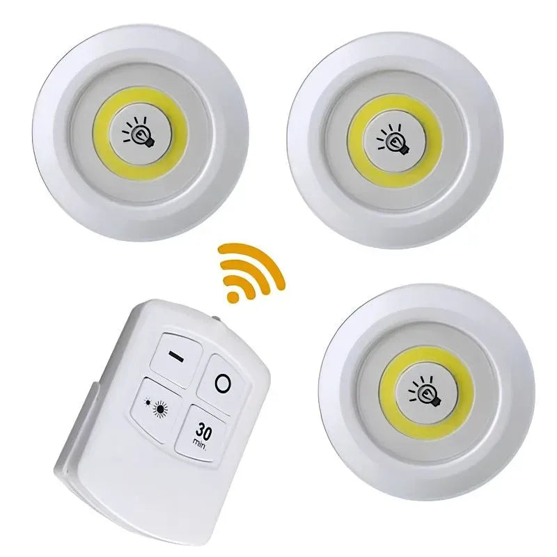 Pack of 3 LED Remote Control Tap Lights ARDS
