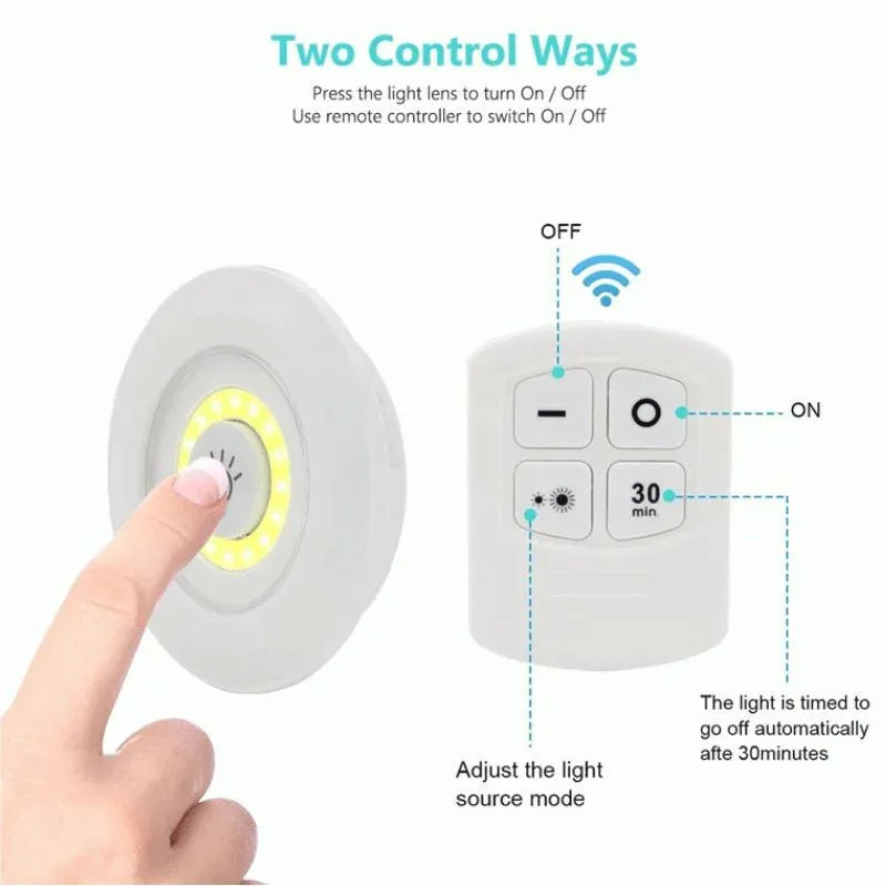 Pack of 3 LED Remote Control Tap Lights ARDS