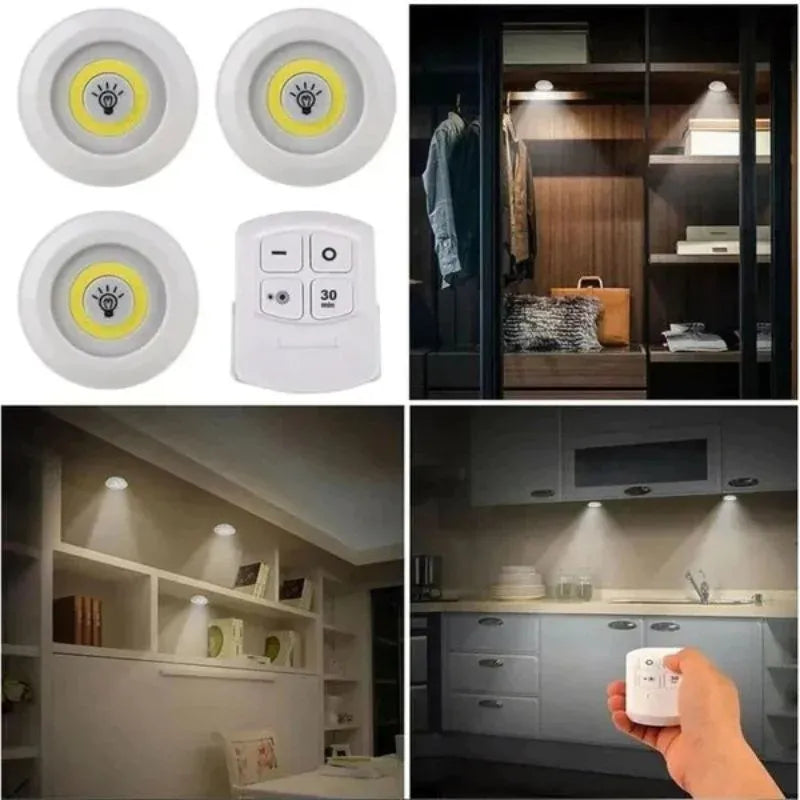 Pack of 3 LED Remote Control Tap Lights ARDS