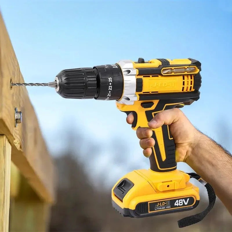 Cordless Drill Machine Kit with 2 Batteries & 26 Accessories YMDS