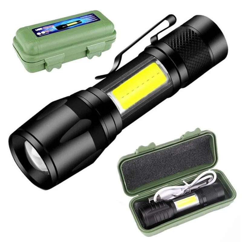 Metal COB Flashlight Torch YMDS