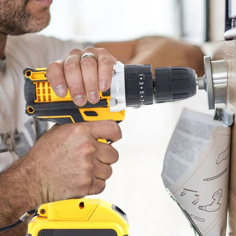 Cordless Drill Machine Kit with 2 Batteries & 26 Accessories YMDS