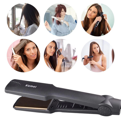 Kemei KM-329 Professional Hair Straightener With Temperature Control- For Women ARDS
