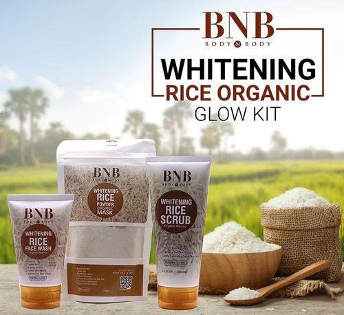 Pack of 3 BNB Rice Extract Bright & Glow Kit Golden Cap with box ARDS