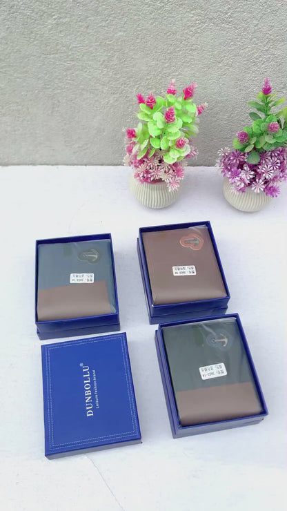Anchor Emblem Bifold Leather Wallet with Box