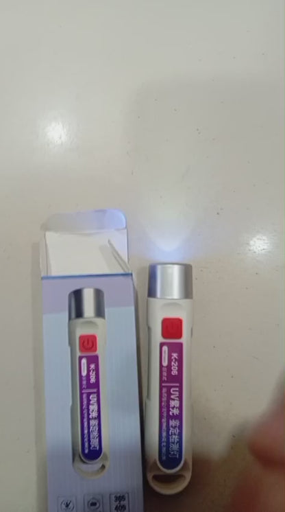 K-207 Portable UV Light Flashlight for Fluorescent Detection, Currency