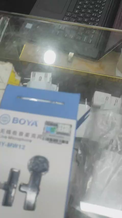 Load video: BOYA BY-MW12  Wireless Lavalier Microphone for iPhone, Android &amp; DSLR | Type-C &amp; Lightning | Noise Reduction | Live Streaming, Vlogging &amp; Recording Mic