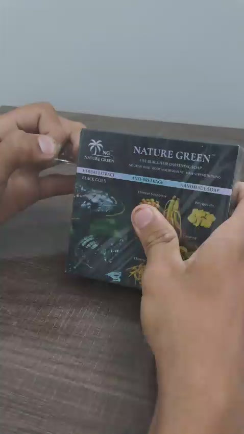 Nature Green Black Ganoderma Hair Darkening Soap 130g