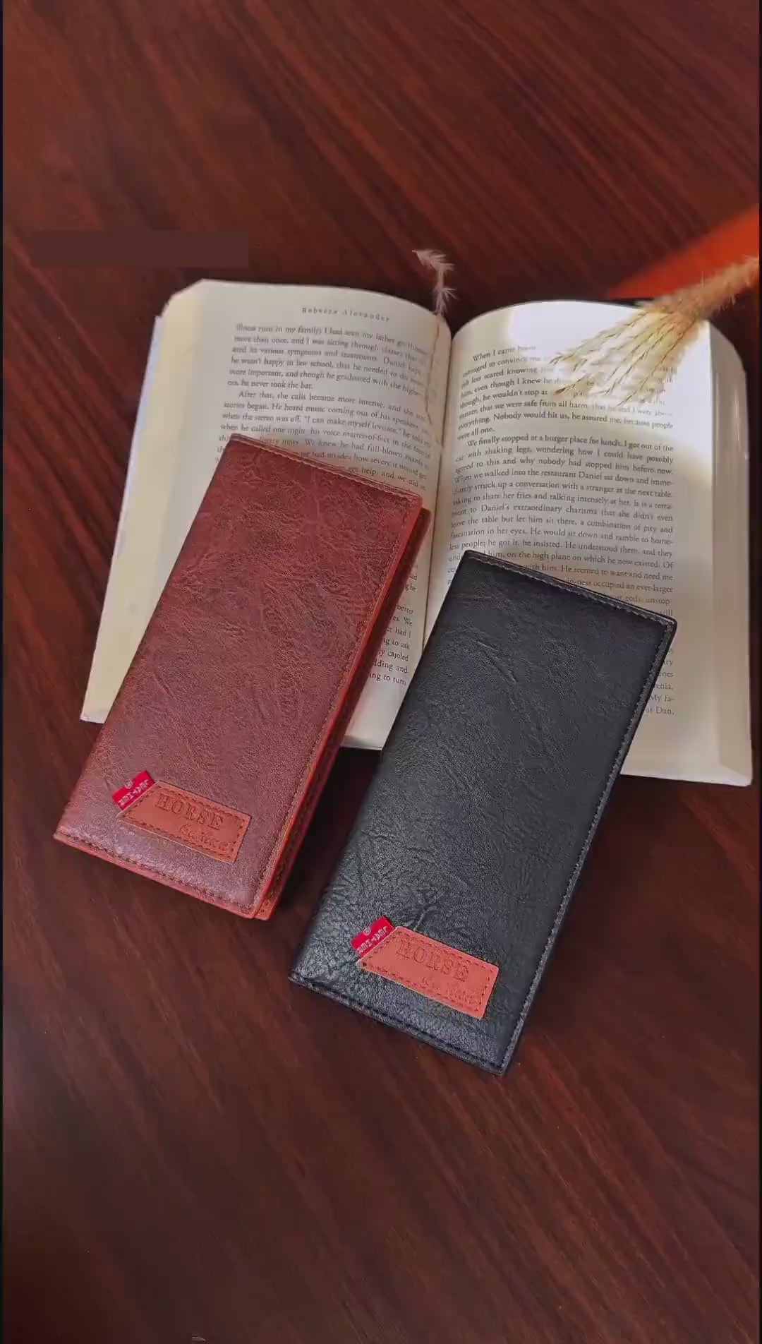 Rustic Finish Long Wallet with Vintage Texture Design