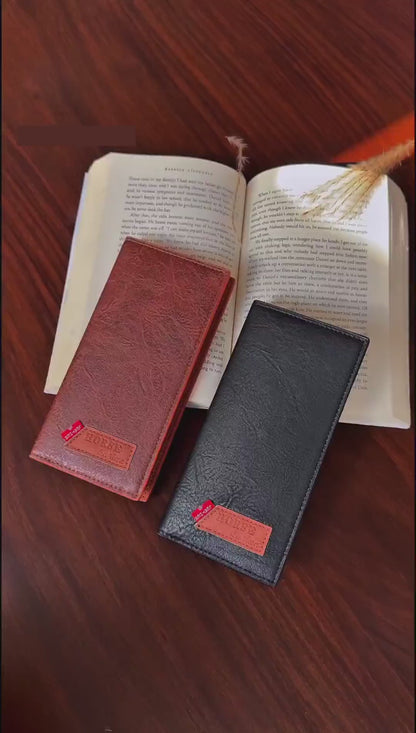 Rustic Finish Long Wallet with Vintage Texture Design