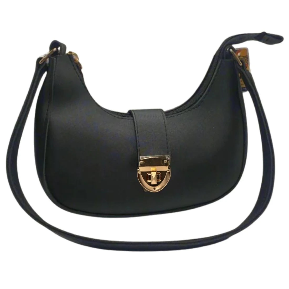 Crescent Leather Luxury Shoulder Bag for Women | Black YMDS