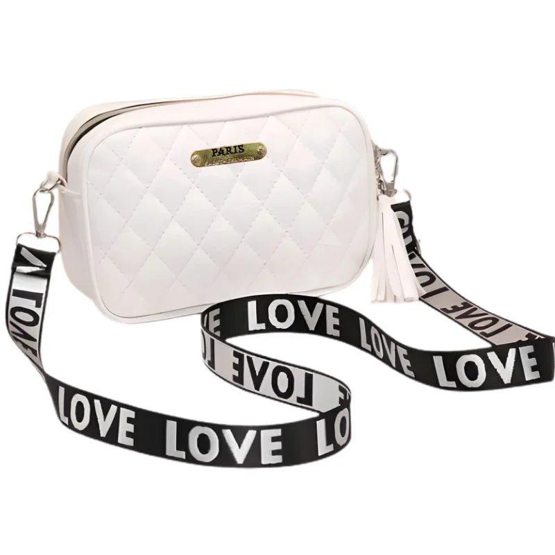 White Leather Handbag for Girls & Women YMDS