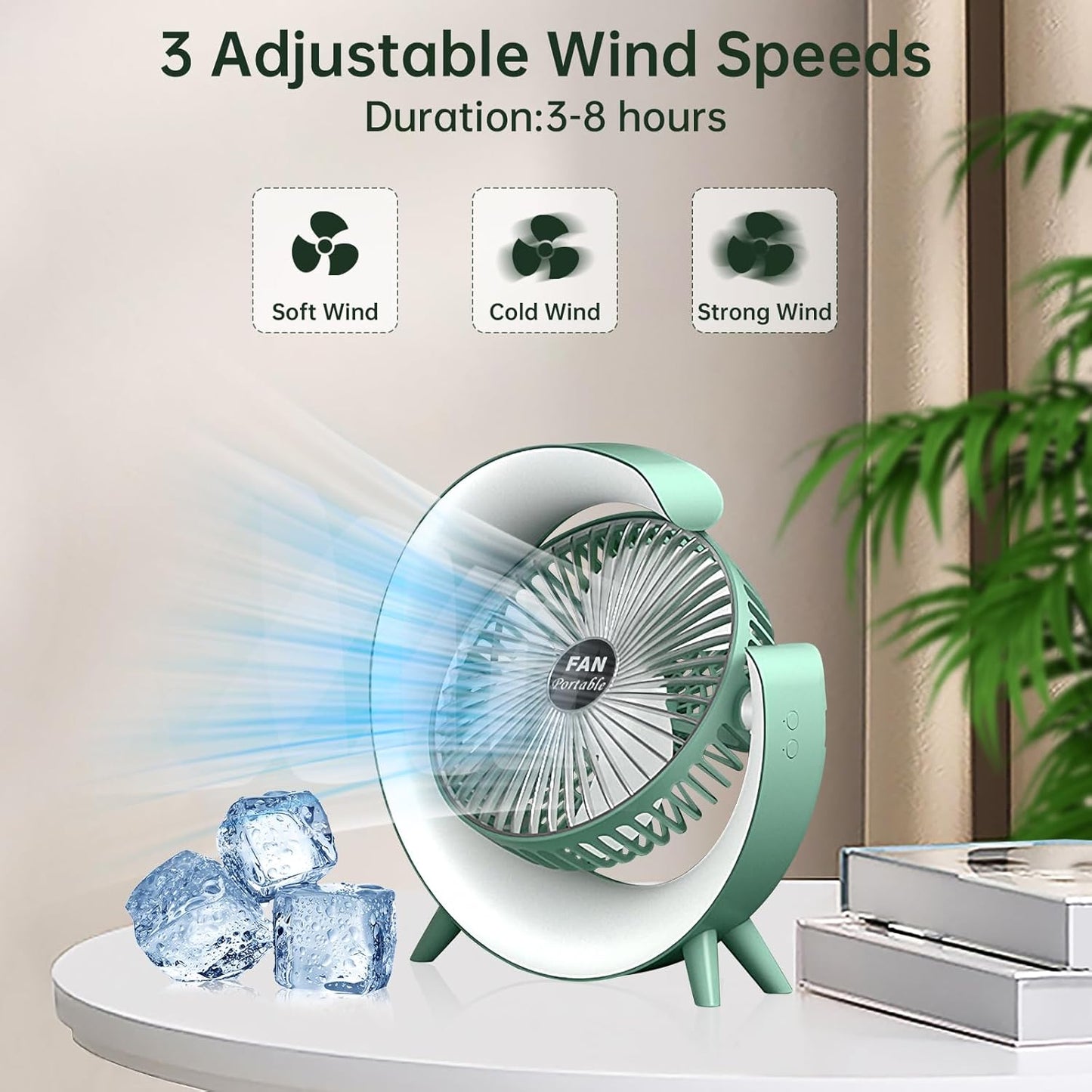 Colorful USB Rechargeable Desktop Fan