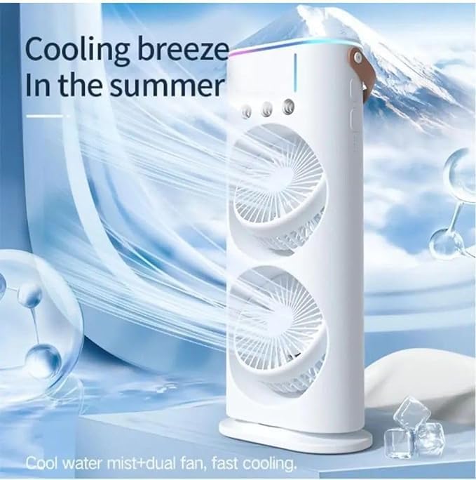 Mini Double Head Mist Fan with LED Light & Humidifier YMDS