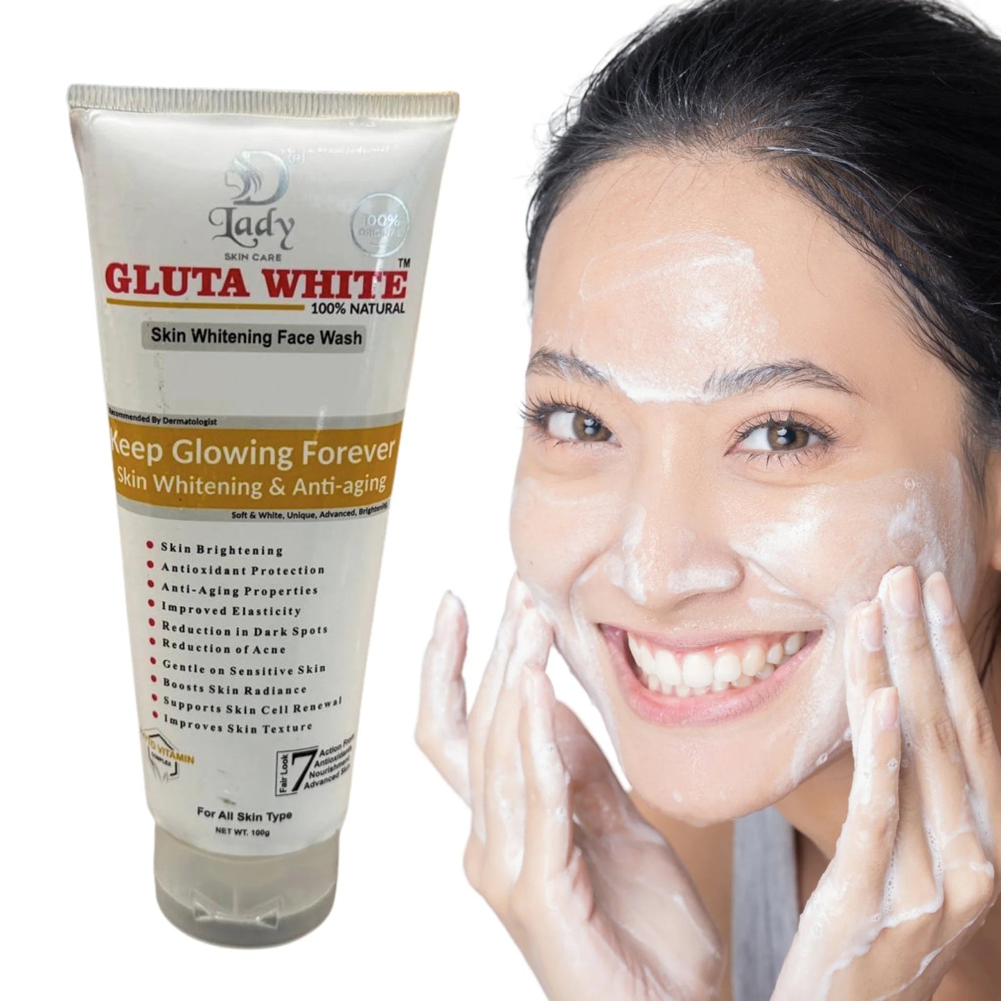 Gluta White Skin Whitening Face Wash YMDS