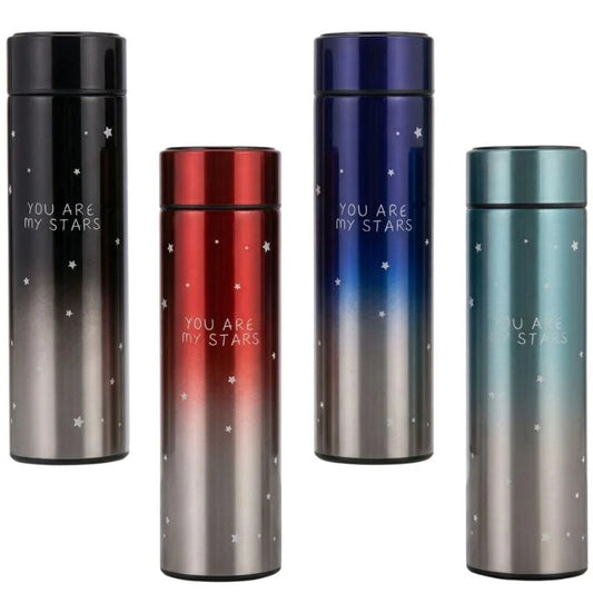 LED Temperature Display Water Bottle Stars Design