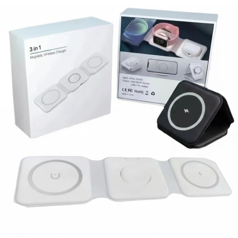3-in-1 Foldable Magnetic Wireless Charger 15W YMDS