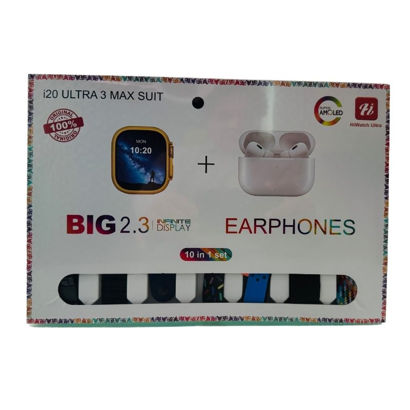 i20 Ultra Max Suit Smartwatch & Earbuds Combo YMDS