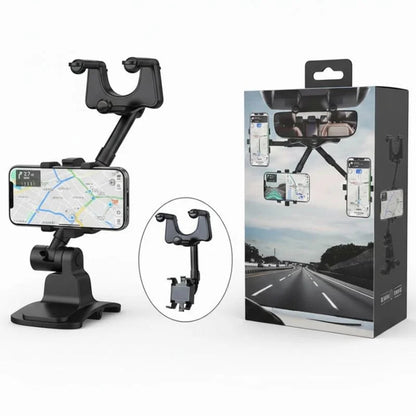 360° Rotatable & Retractable Rearview Mirror Phone Holder YMDS