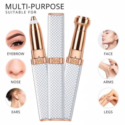 2-in-1 Flawless Facial Hair Remover & Eyebrow Trimmer White YMDS