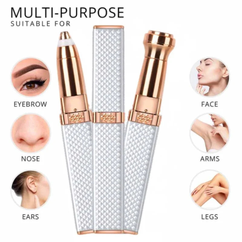 2-in-1 Flawless Facial Hair Remover & Eyebrow Trimmer White YMDS
