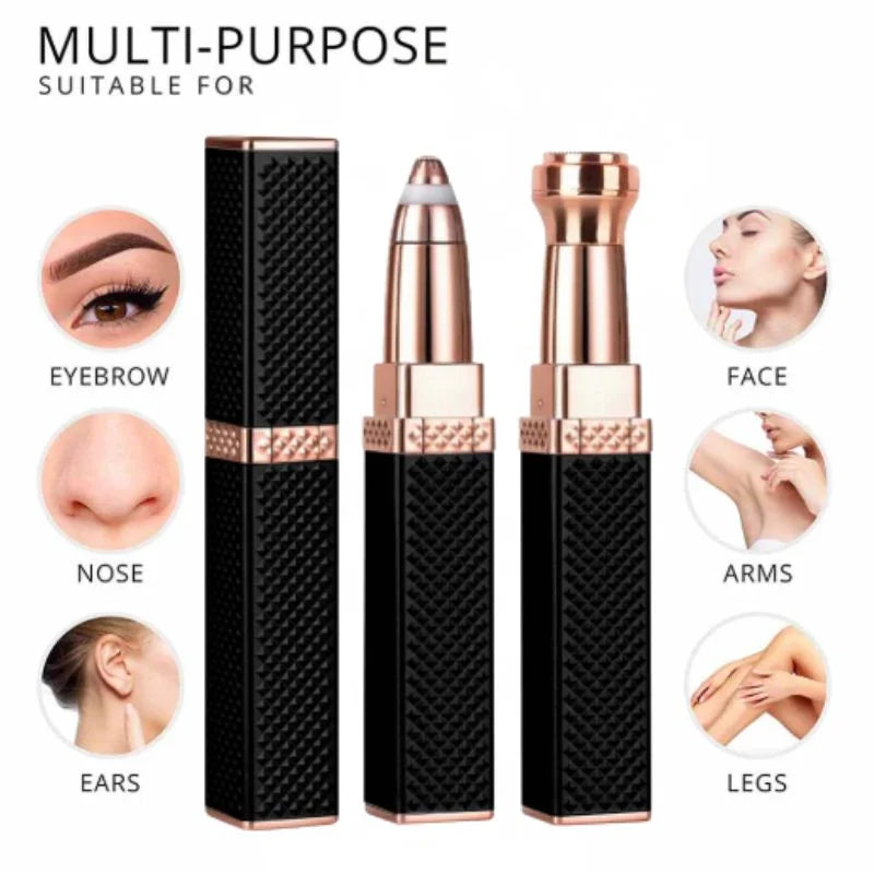 2-in-1 Flawless Facial Hair Remover & Eyebrow Trimmer Black YMDS
