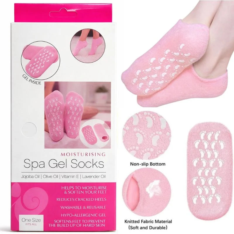 Reusable Silicone Spa Gel Socks for Dry Feet & Cracked Heels YMDS