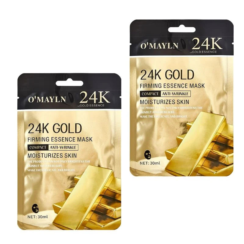 Pack of 2 | O’Mayln 24K Gold Firming Essence Mask 30ml | Skin Firming & Anti-Aging Treatment YMDS