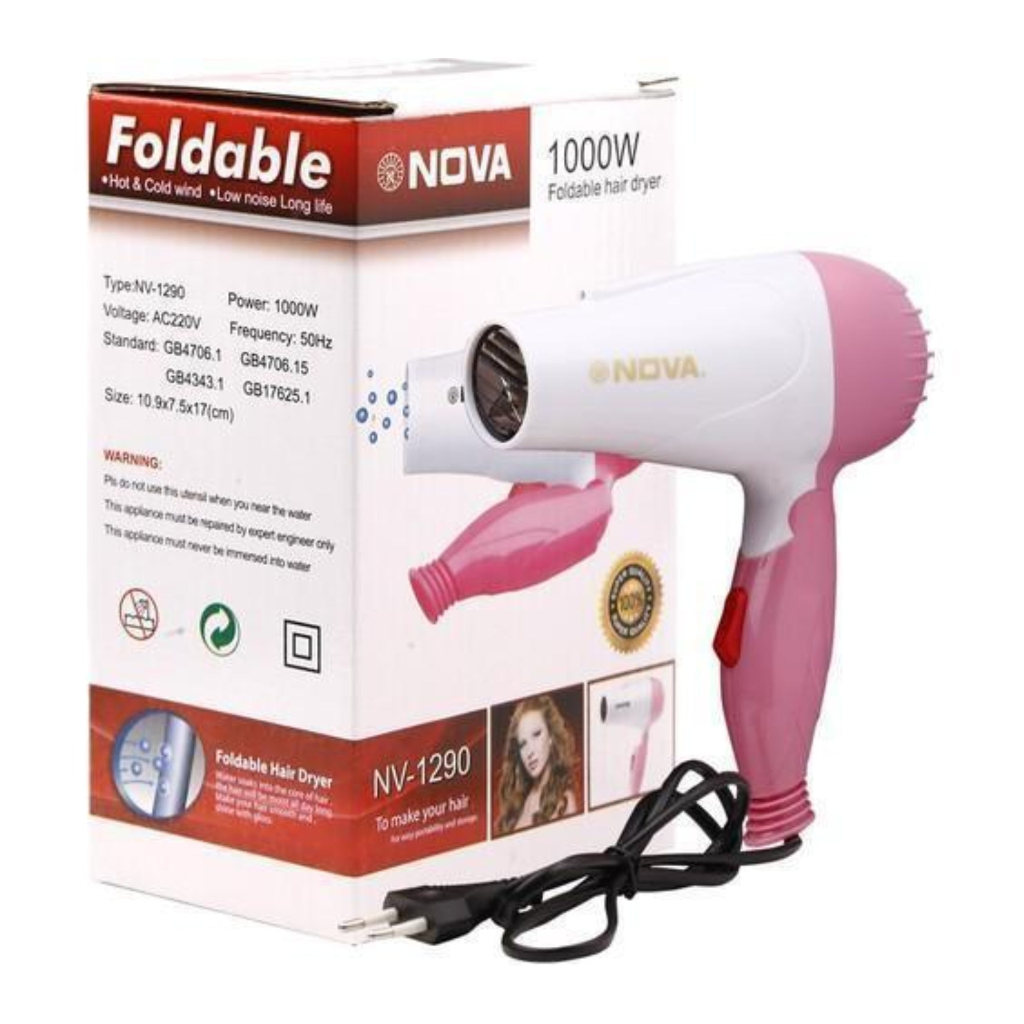 Nova NV-1290 Foldable Hair Dryer YMDS