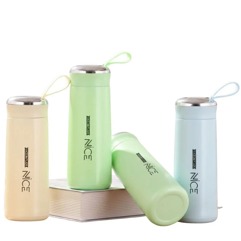 Nice Bottle | 400ml Mini Flask Glass Water Bottle with Vacuum Insulation YMDS