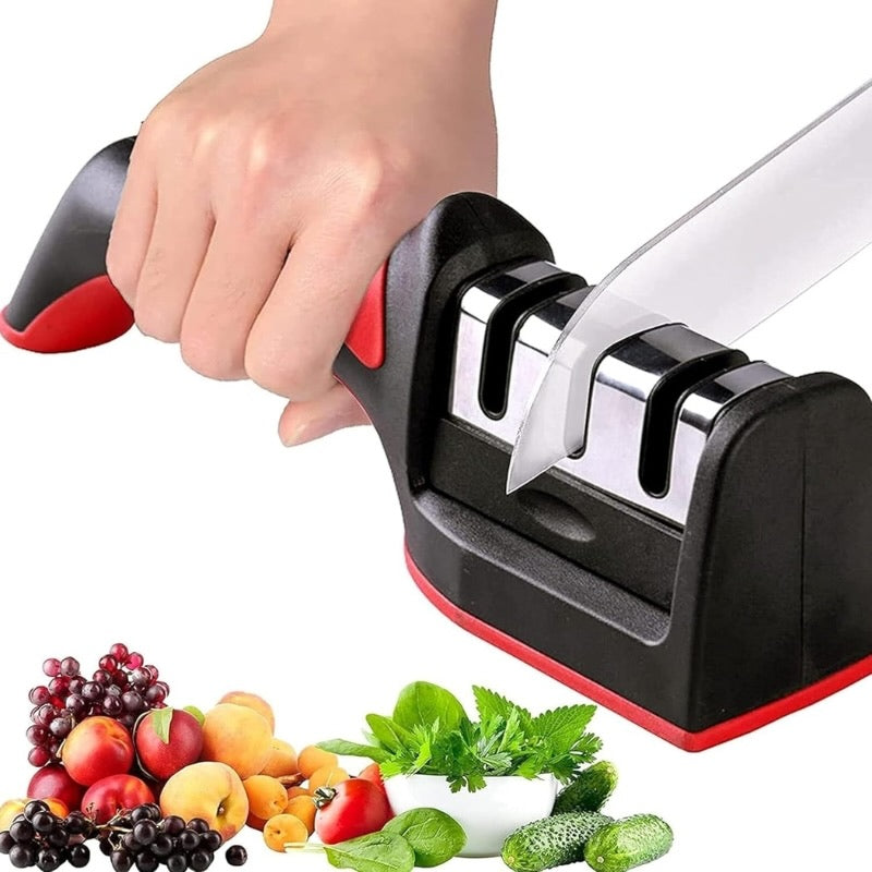 3-in-1 Knife Sharpener Set with Ceramic Peeler | 3-Stage Blade Restorer YMDS