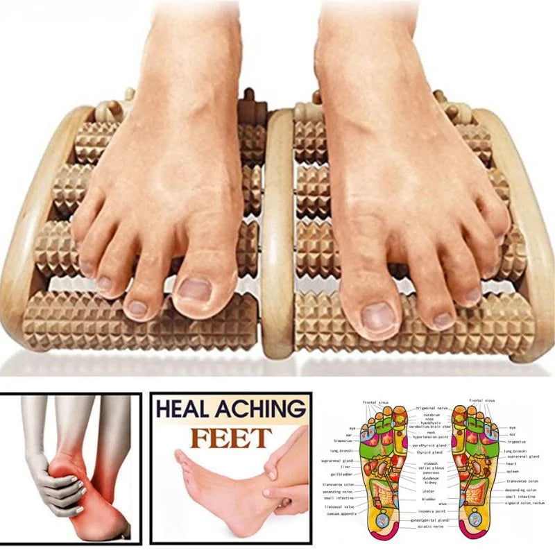 Wooden Foot Roller Massager YMDS