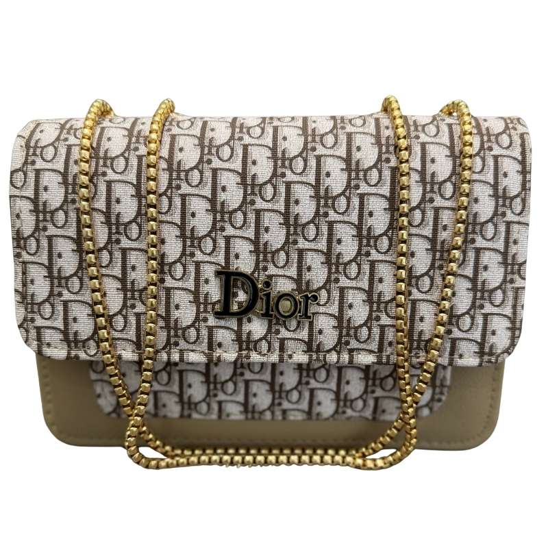 Beige | Dior Oblique Canvas & Leather Flap Clutch YMDS