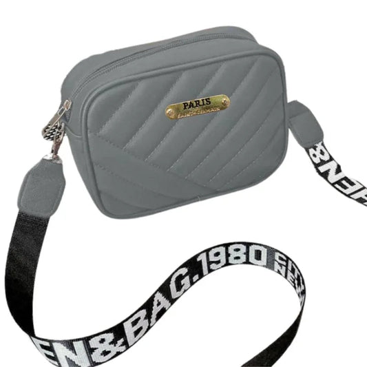 Gray Leather Handbag for Girls & Women YMDS