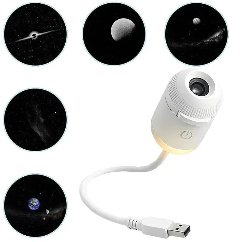 2-in-1 USB Galaxy Star Projector Night Light HHC