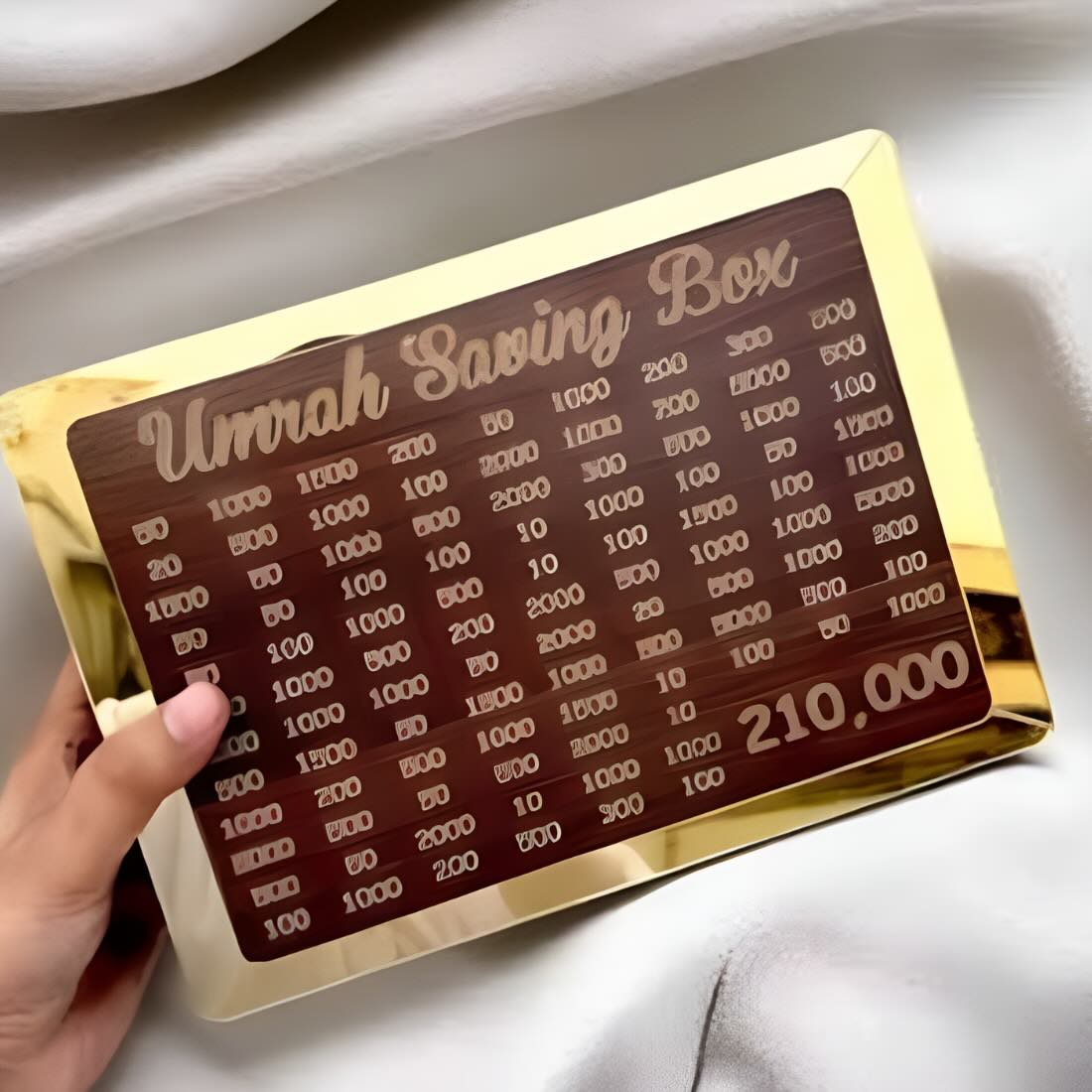 Umrah Saving Box – Premium Wooden YMDS