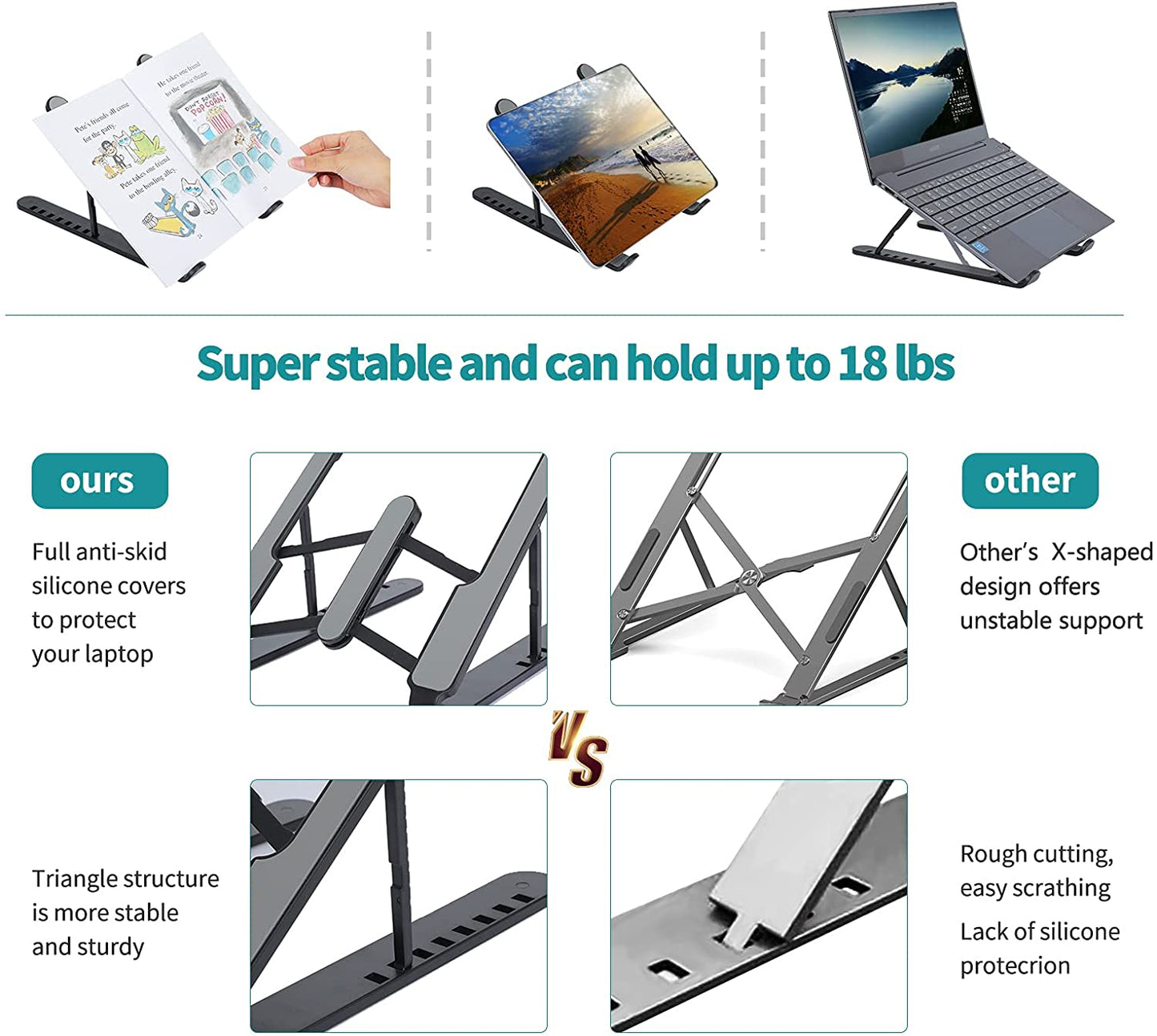 Plastic Foldable & Portable Laptop Stand