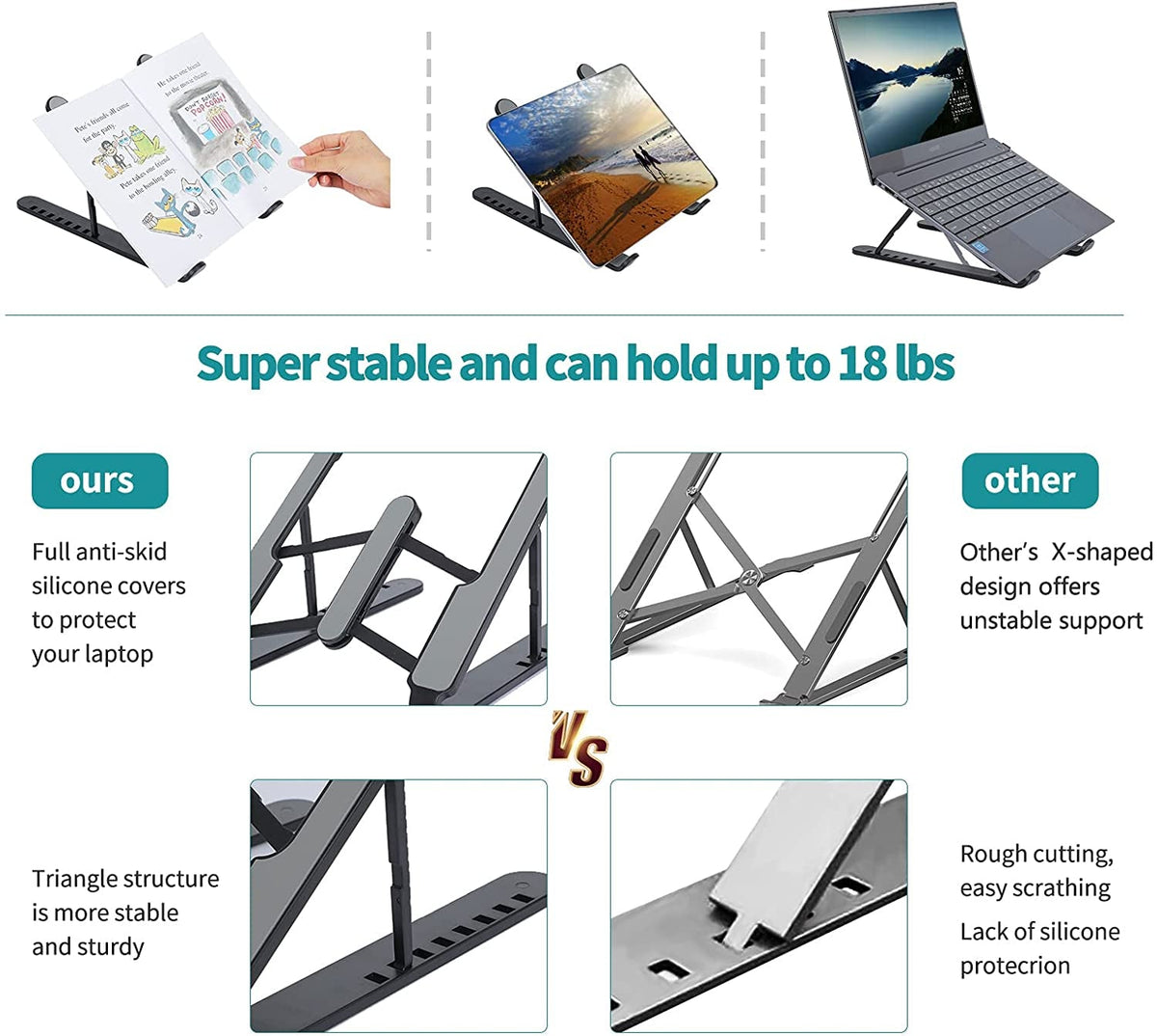 Plastic Foldable & Portable Laptop Stand YMDS