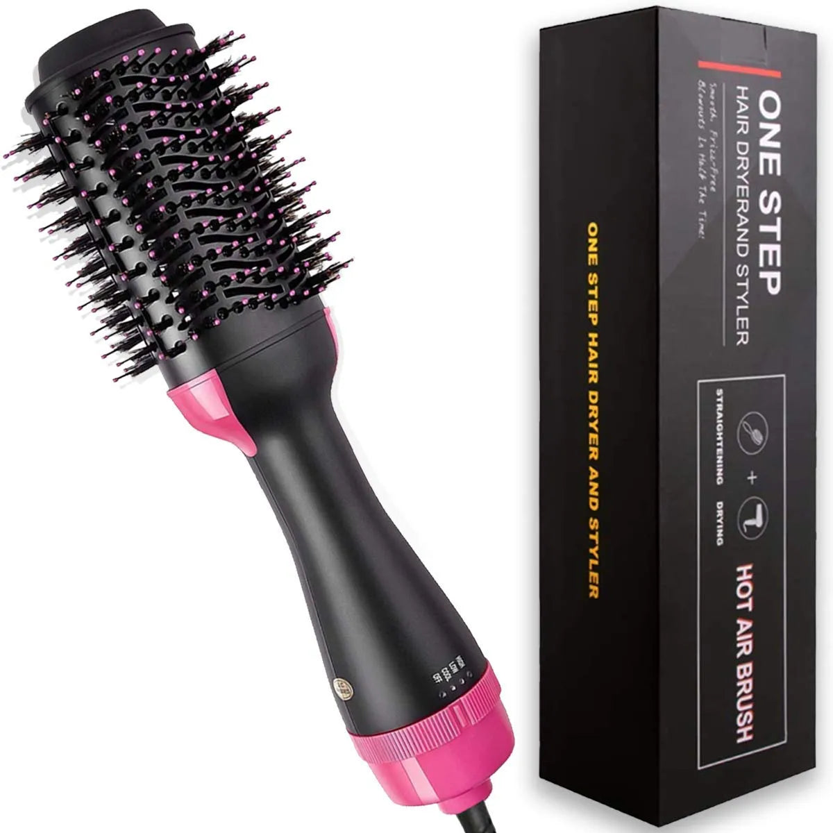 One Step Hot Air Brush | 3-in-1 Dryer, Straightener & Volumizer for Effortless Styling YMDS