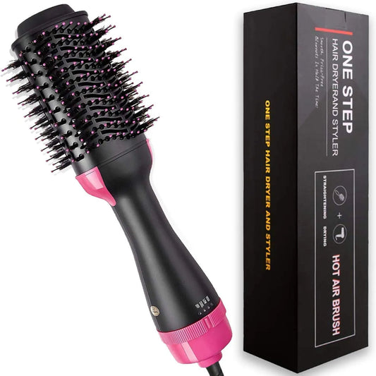 One Step Hot Air Brush | 3-in-1 Dryer, Straightener & Volumizer for Effortless Styling YMDS