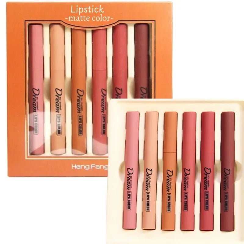 Hengfang Matte Dream Lipstick Set – 6-Piece YMDS