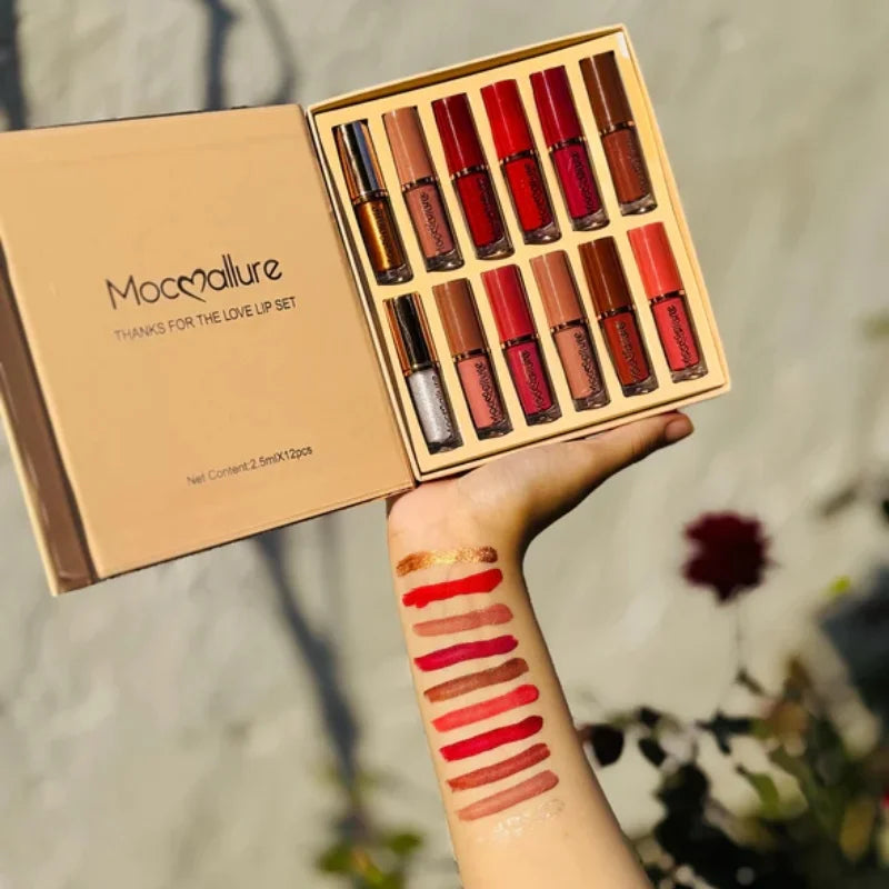 12 Pcs Mocallure Matte Liquid Lipstick Set YMDS
