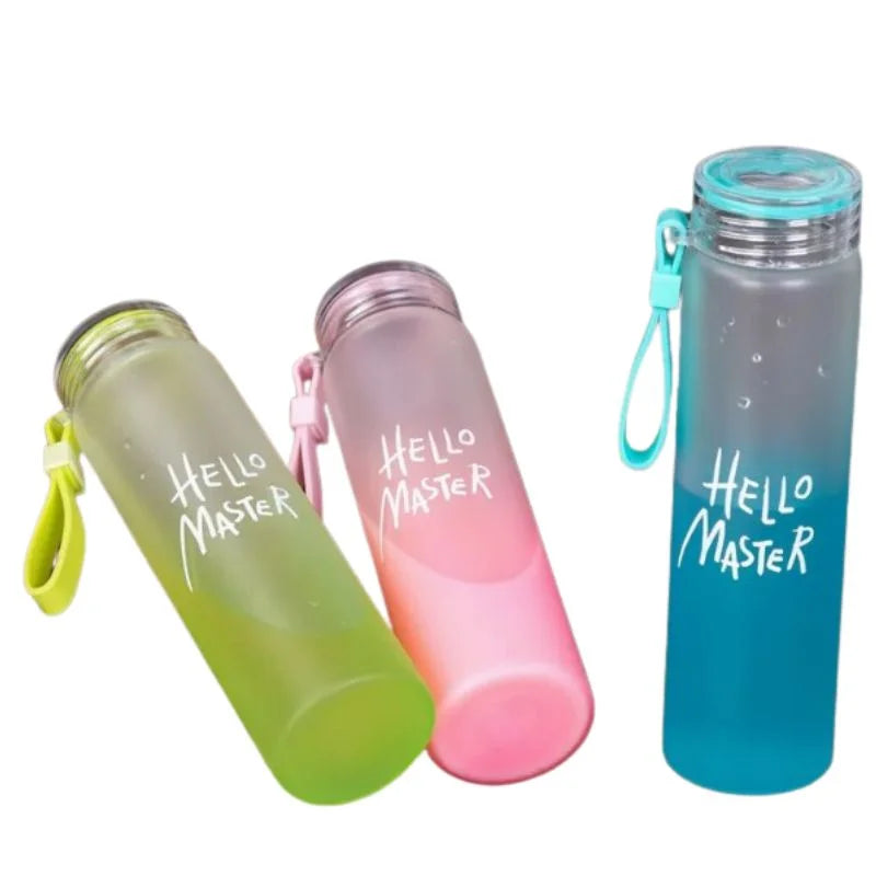 Pink Frosted Glass Water Bottle YMDS