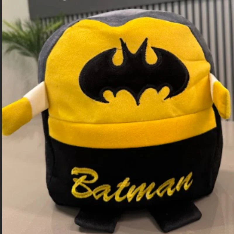 Cute Plush Batman Character Backpack | Stuffed School Bag & Gift for Kids YMDS