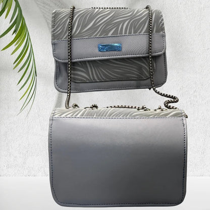 Luxury Women’s Shoulder Bag in Grey Faux Leather for Casual, Work, and Formal Use Rida's Collection