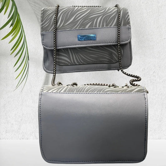 Luxury Women’s Shoulder Bag in Grey Faux Leather for Casual, Work, and Formal Use Rida's Collection